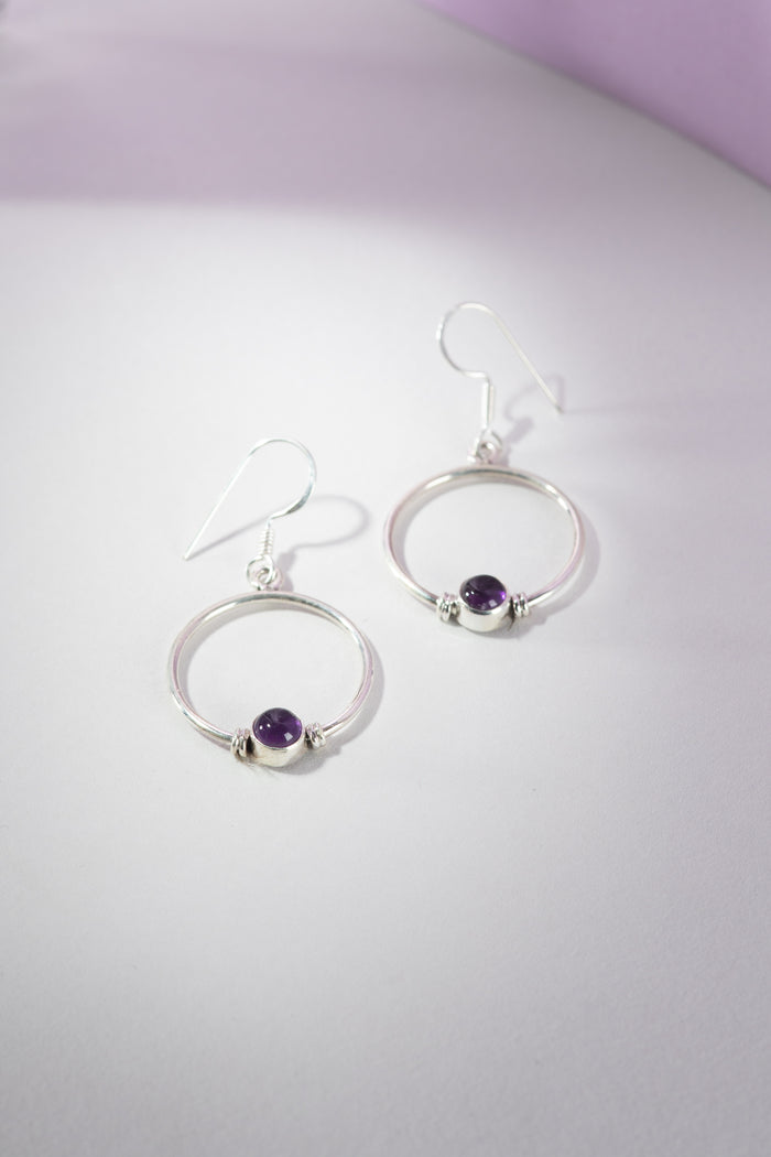 Full Circle Faceted Gemstone Earrings