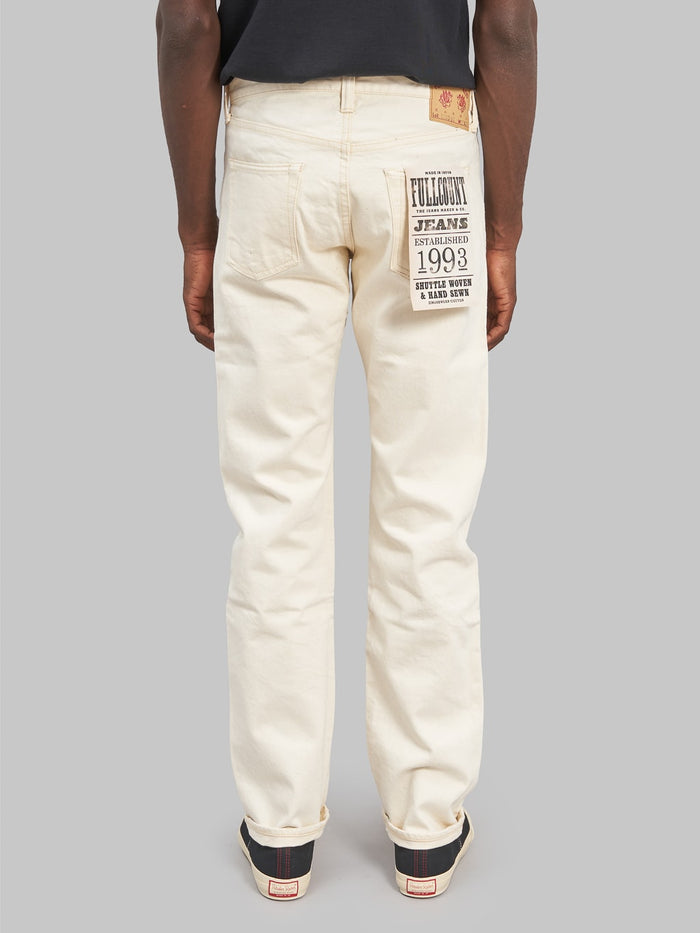 Fullcount 1108EC 13oz Ecru Selvedge Slim Straight Jeans  back rise