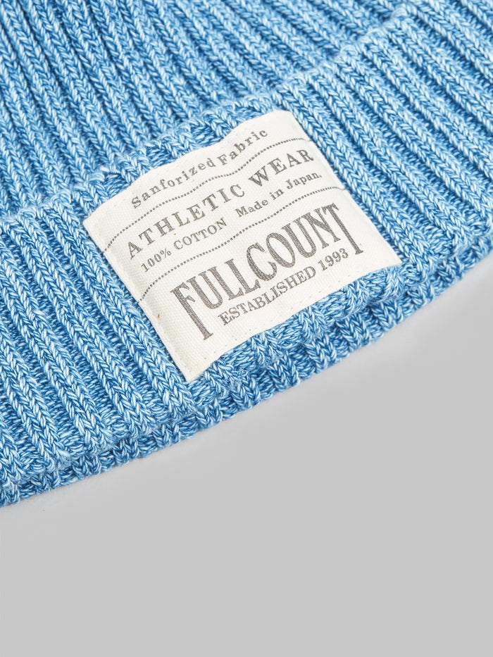 Fullcount Rib Watch Cap Faded Indigo brand tag