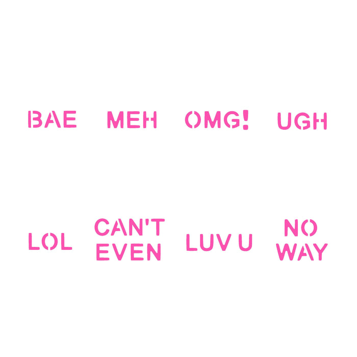 Fun Conversation Hearts Stencil Set bakeartstencil