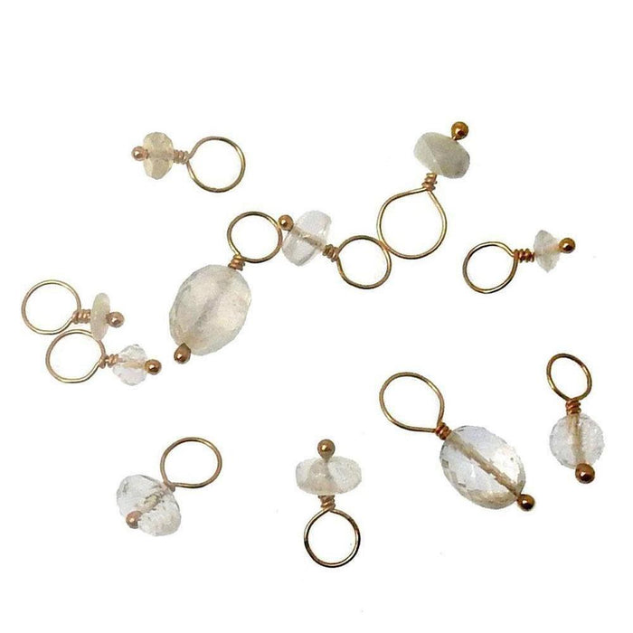 Gemstone Accents: Clear quartz & gold-filled wire jewelry findings; perfect for DIY earrings, necklaces.