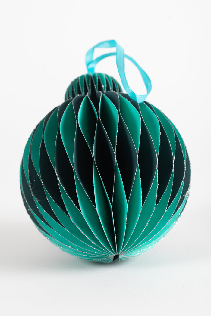 Globe Honeycomb Paper Party Decoration in Blue with Silver