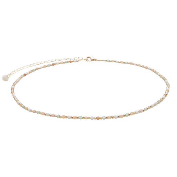 Good Fortune + Growth 2mm Necklace + Layered Bracelet Set, necklace flat lay