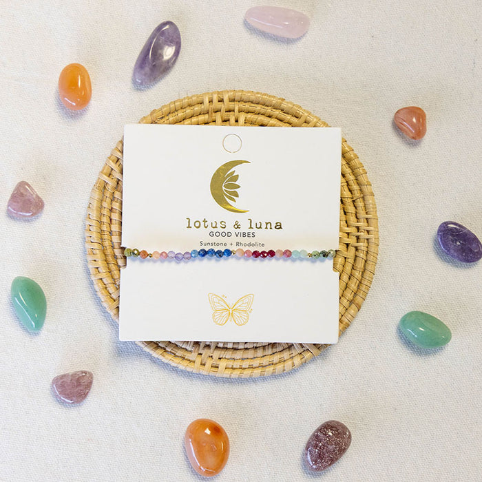 Good Vibes 3mm Healing Bracelet, on brand card