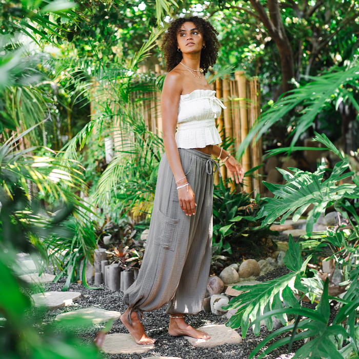 Granite Adventure Cargo Pants, worn in garden