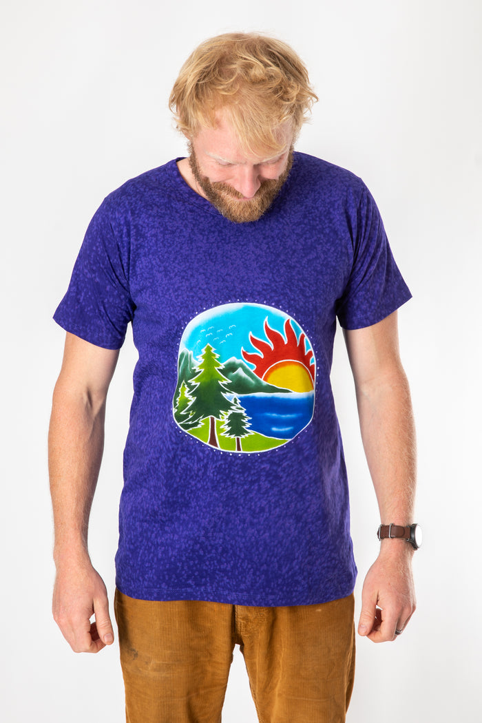 Hand Painted Batik T-Shirt in Sunflower