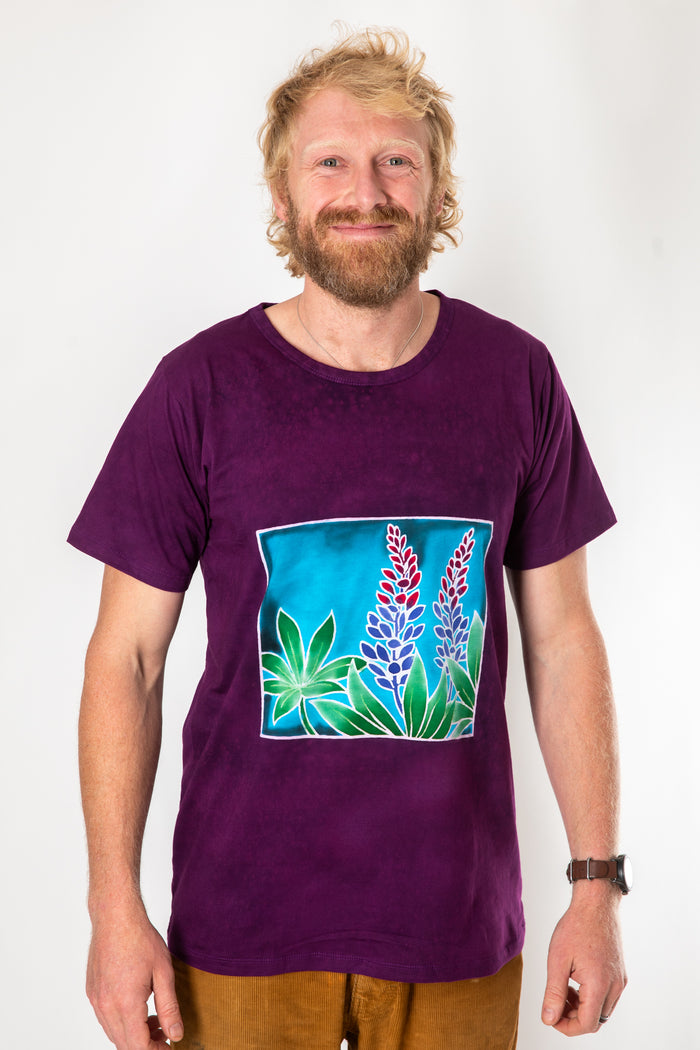 Hand Painted Batik T-Shirt in Mountain to Sea