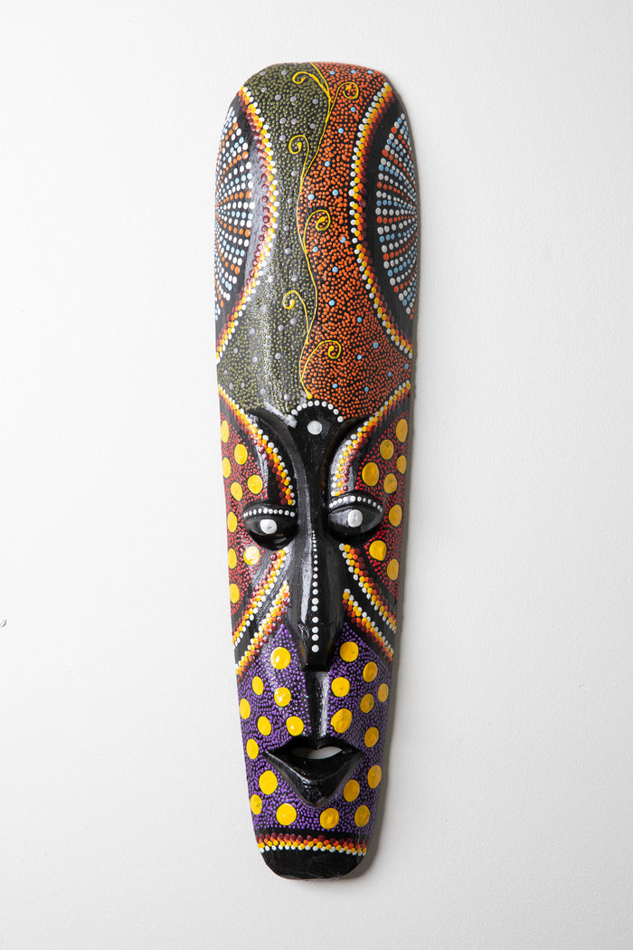 Hand painted wooden mask in green