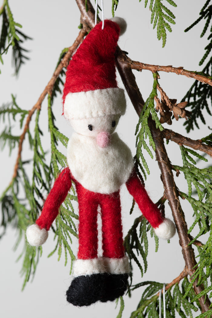Handmade Felt Holiday Ornament in Santa