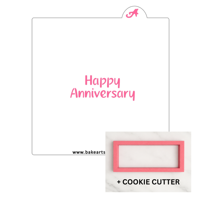 Happy Anniversary Cookie Stencil bakeartstencil
