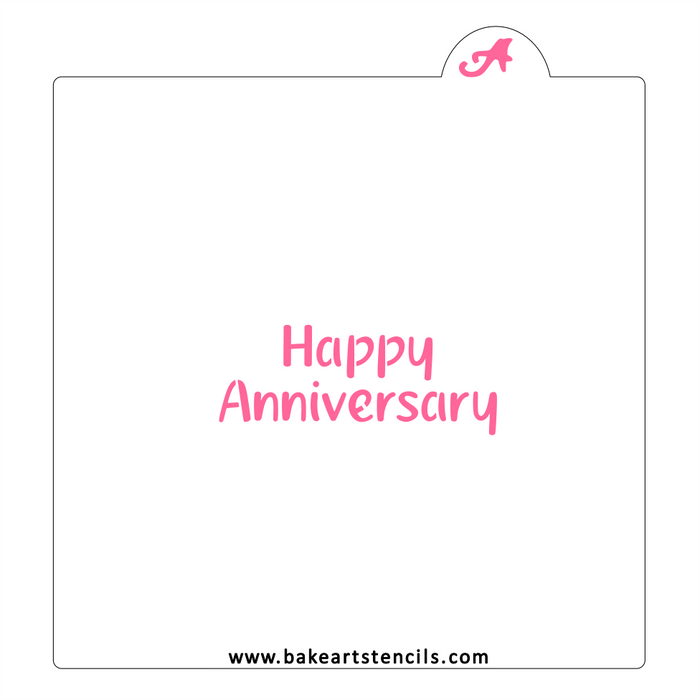 Happy Anniversary Cookie Stencil bakeartstencil