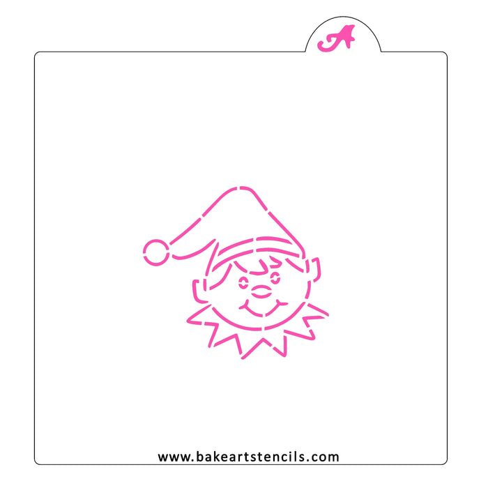 Happy Elf PYO Cookie Stencil bakeartstencil