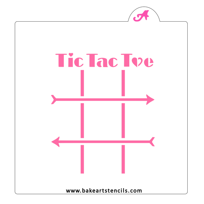 Heart Tic Tac Toe Stencil bakeartstencils