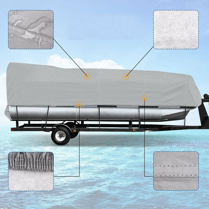 Heavy duty Trailerable Pontoon boat storage cover Fits 21' to 24' L