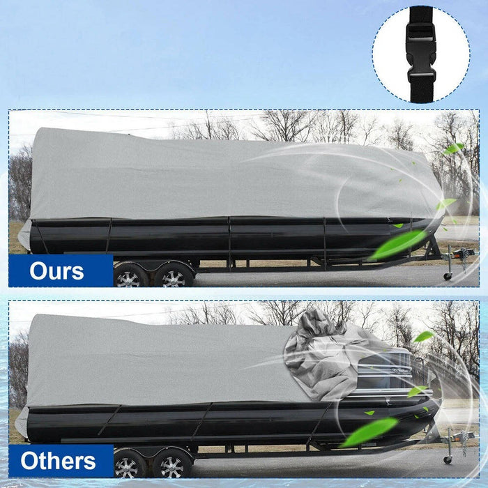 Heavy duty Trailerable Pontoon boat storage cover Fits 21' to 24' L