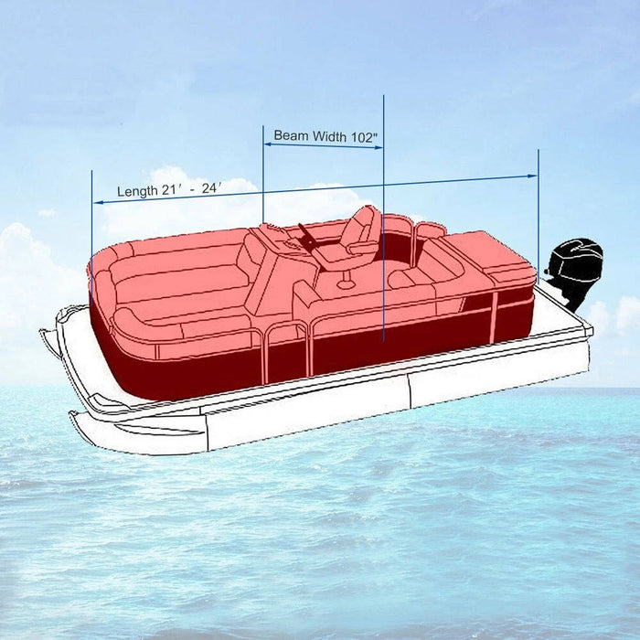 Heavy duty Trailerable Pontoon boat storage cover Fits 21' to 24' L