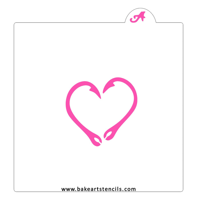 Hooked My Heart Stencil bakeartstencil