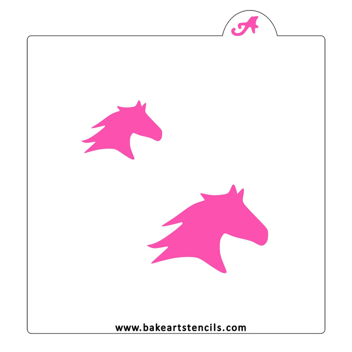 Horse Head Silhouette Stencil bakeartstencil