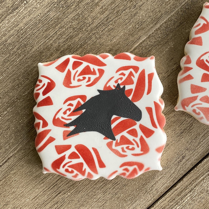 Horse Head Silhouette Stencil bakeartstencil