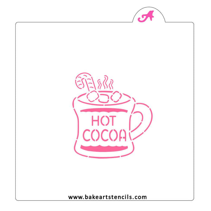 Hot Cocoa Cookie Stencil with Cutter bakeartstencil
