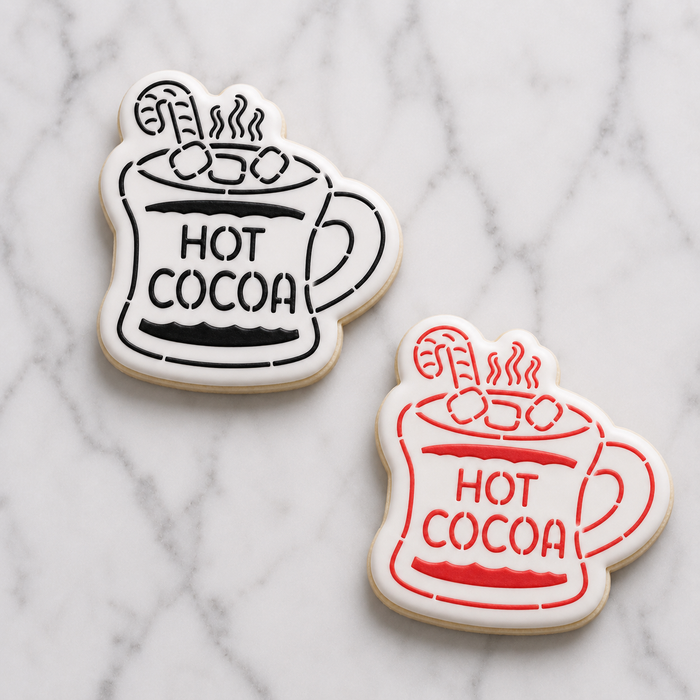 Hot Cocoa Cookie Cutter/Stencil bakeartstencil
