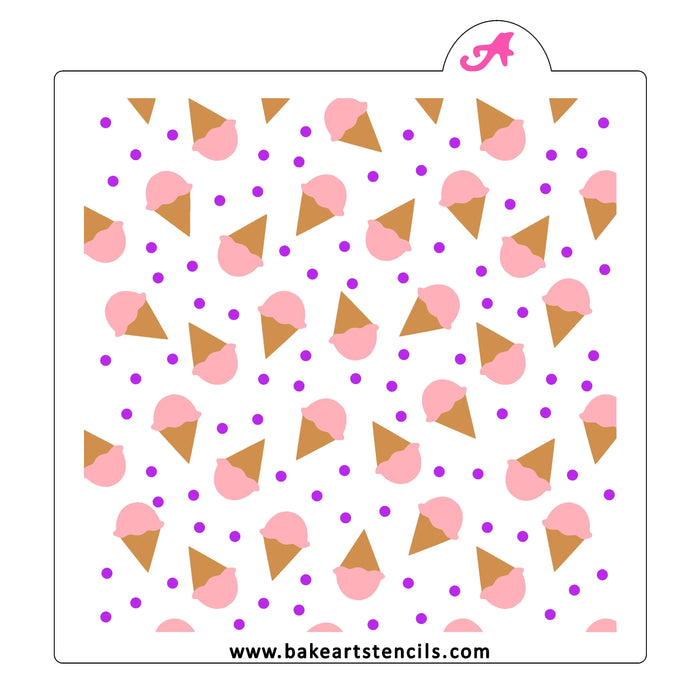 Ice Cream Cones Stencil Set bakeartstencil