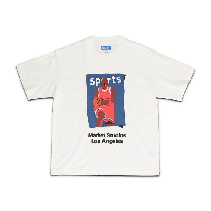 Illustrated Basket Ball T Shirt White