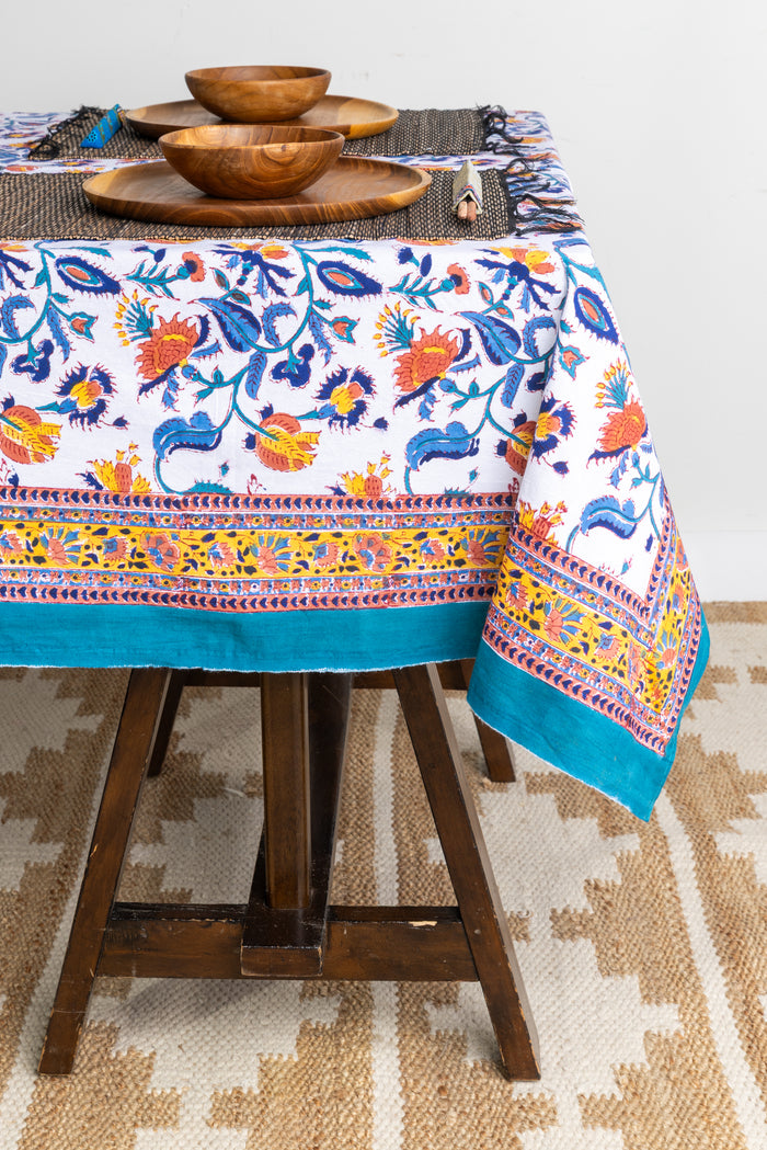 Provincial Block Print Tapestry in Bittersweet Brambles
