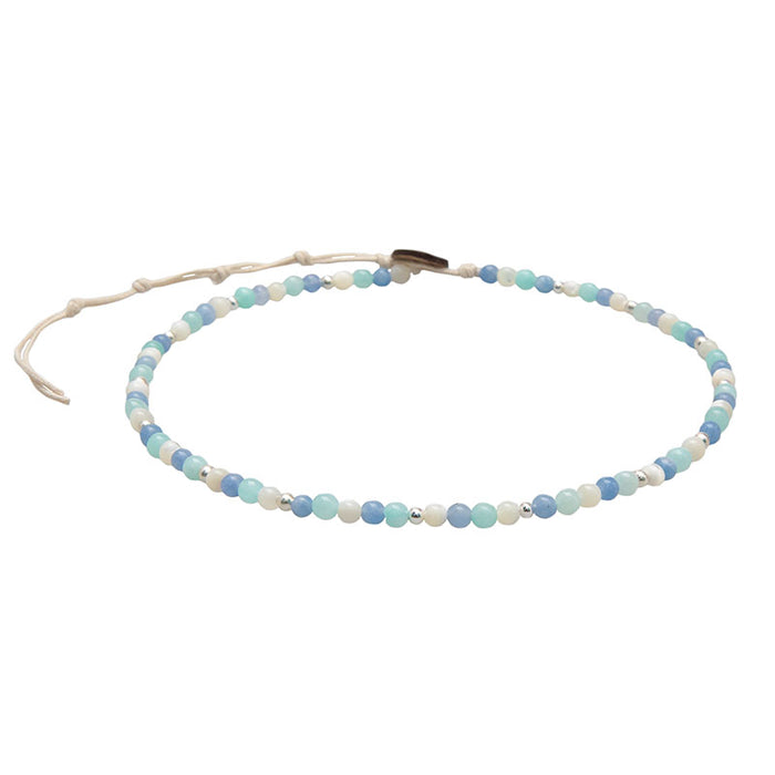 Inner Peace 4mm Healing Necklace, flat lay cotton cord