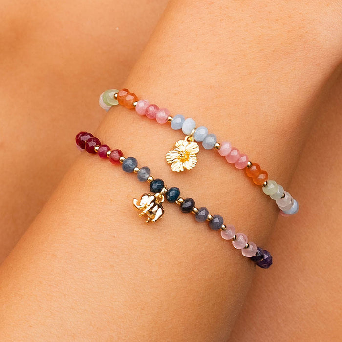 "It Takes a Village" Mantra Bracelet, stacked on wrist