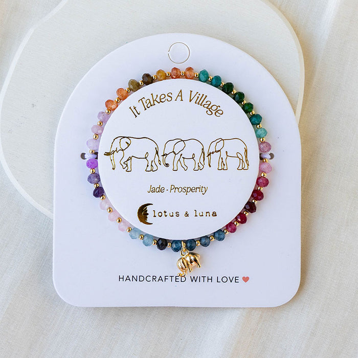 "It Takes a Village" Mantra Bracelet, on display card