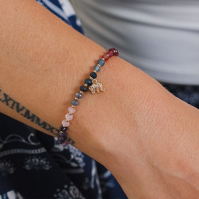 "It Takes a Village" Mantra Bracelet, on wrist with tattoo