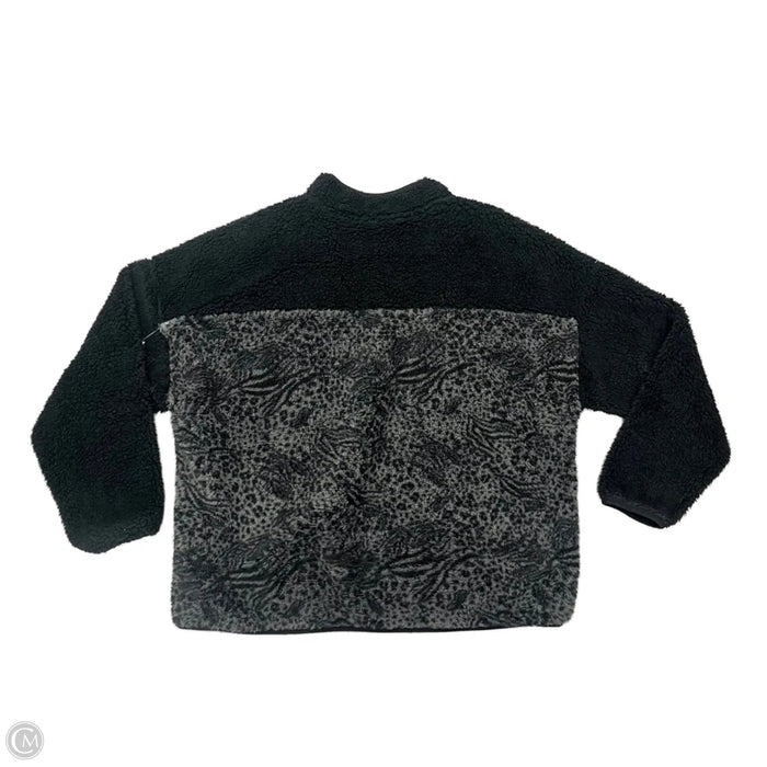 Jacket Faux Fur & Sherpa By Seven 7 In Black & Grey, Size: Xxl