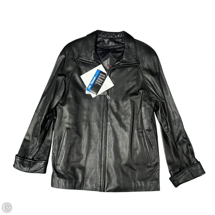 Jacket Leather By Tibor Leathers In Black, Size: S