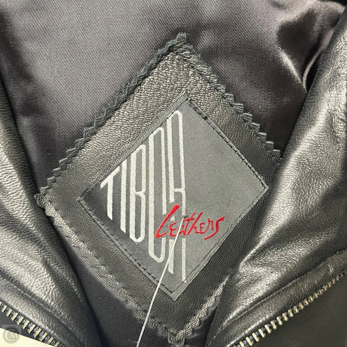 Jacket Leather By Tibor Leathers In Black, Size: S