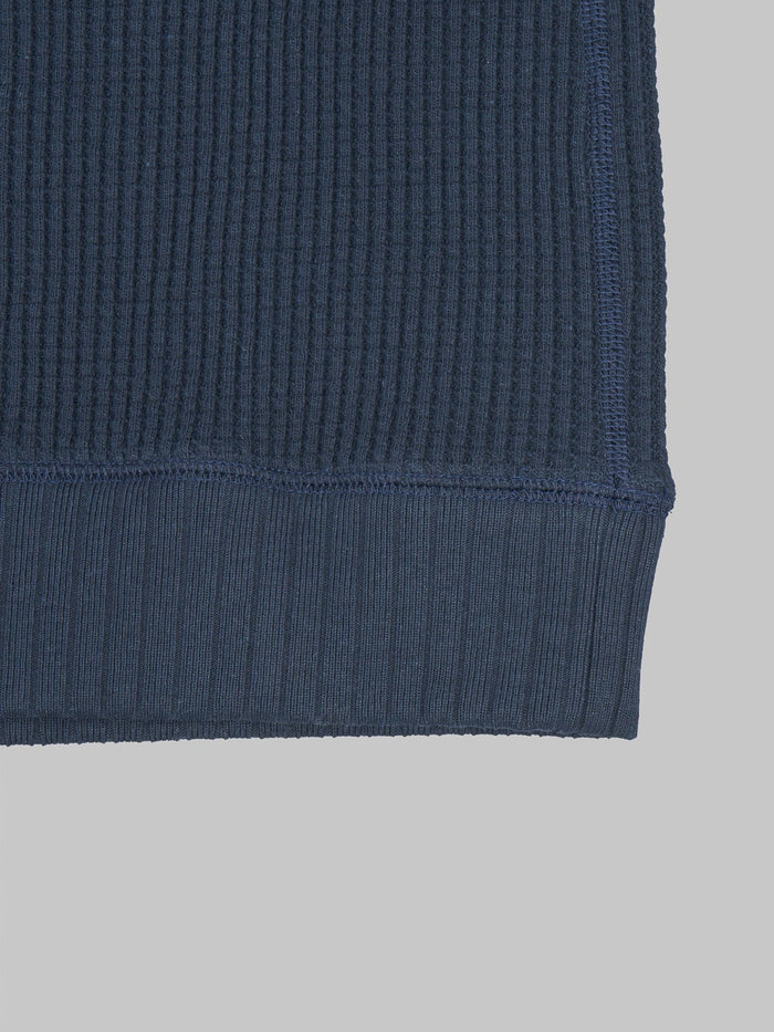 Jackman Waffle Midneck Sweater Dark Navy japan made cotton