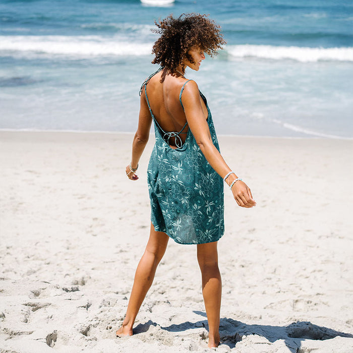 Jade Dahlia Barefoot Beach Dress, back on the beach