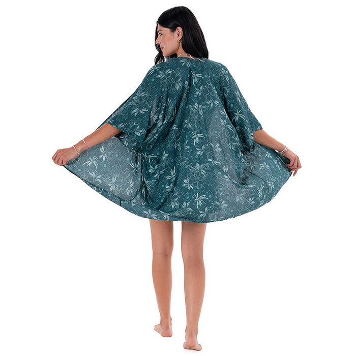Jade Dahlia Kimono, back