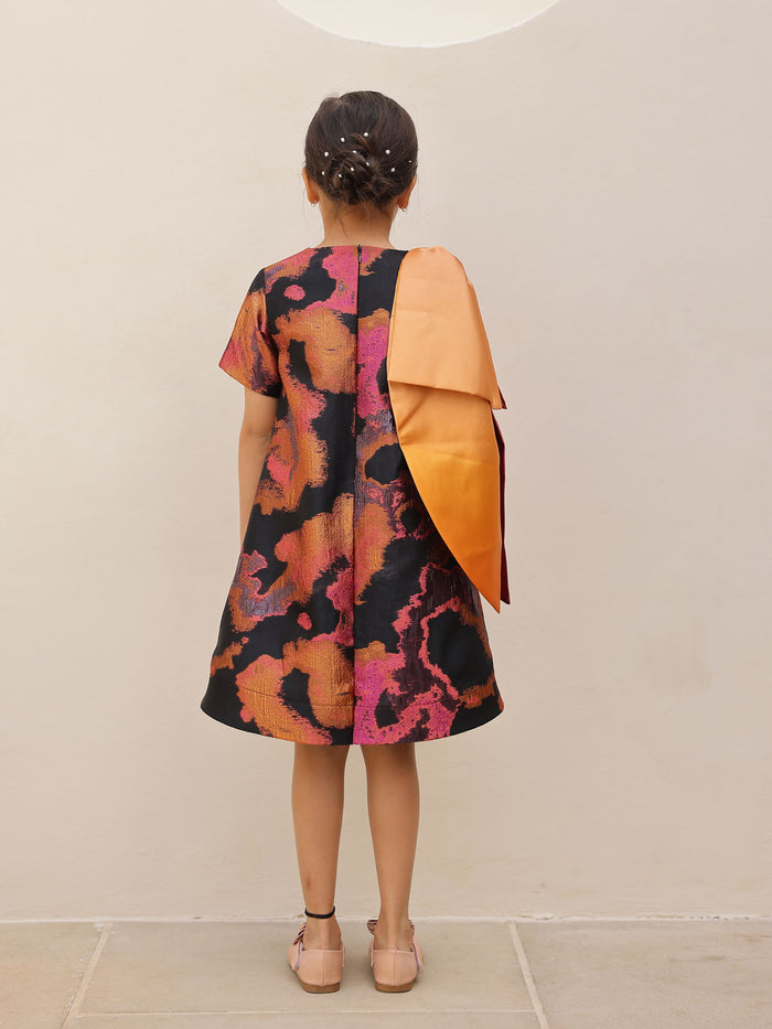 Janyas Closet Aaliyah Bowed Jacquard Party Dress