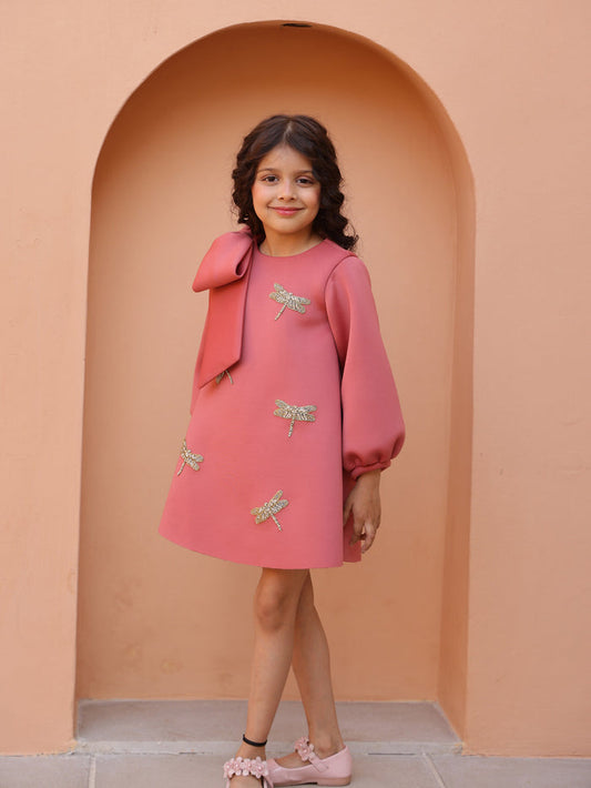 JANYAS CLOSET Dusty Rosy Charm Neoprene Dress