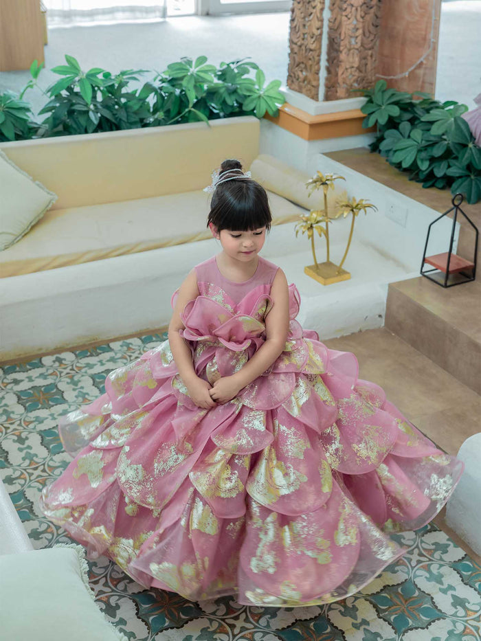 JANYAS CLOSET Enchanted Pink Petal Princess Gown