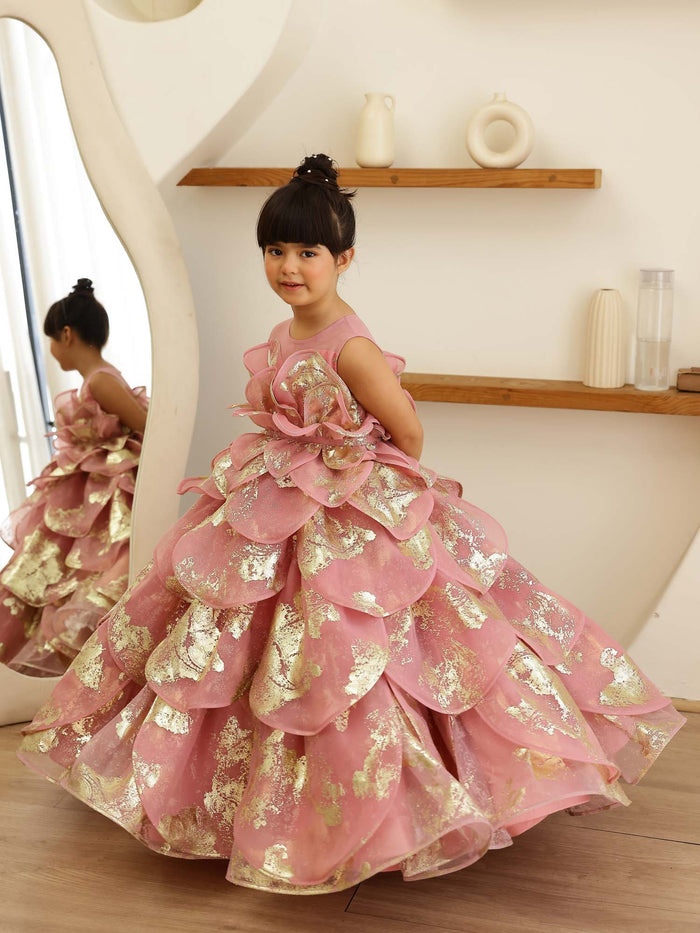 JANYAS CLOSET Enchanted Pink Petal Princess Gown