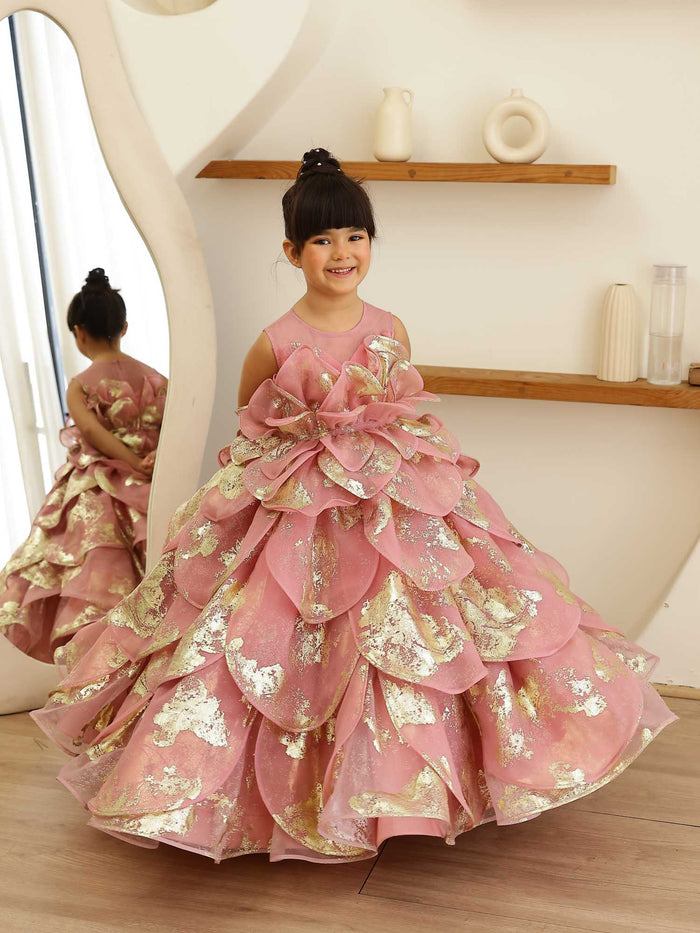 JANYAS CLOSET Enchanted Pink Petal Princess Gown