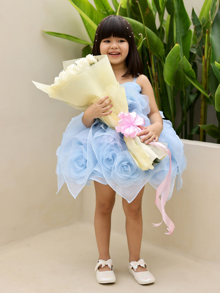 Janyas Closet Janyas Closet Elsa Blue Hankie Dress - One piece