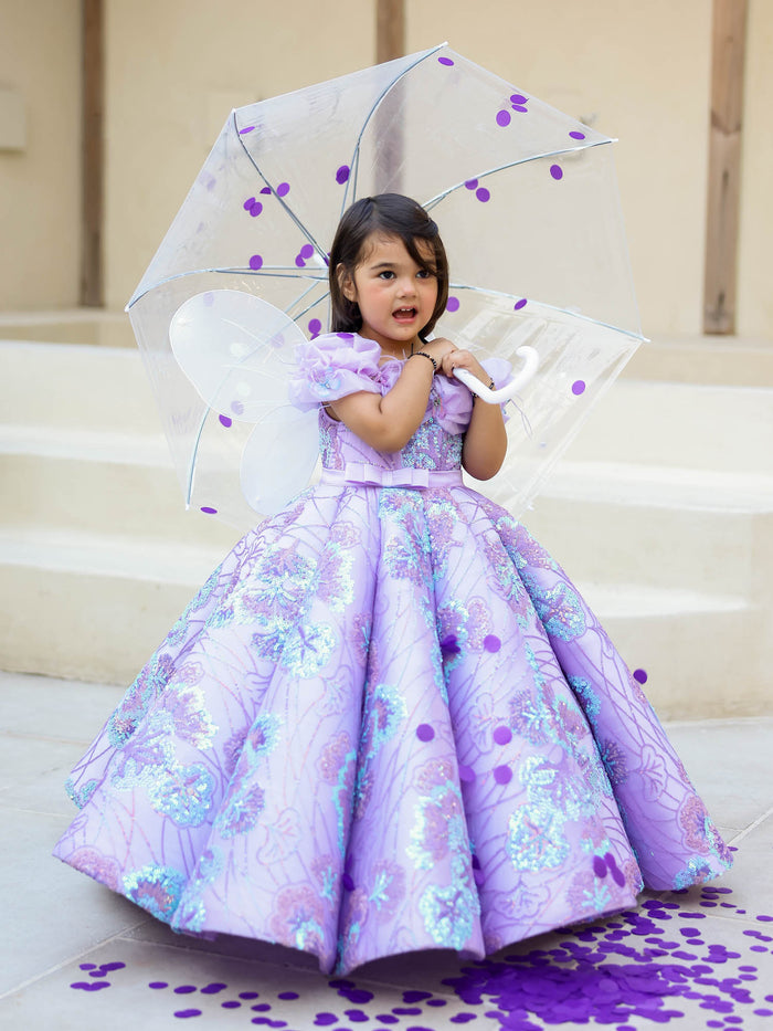 JANYAS CLOSET Lavender Mermaid Detachable Princess Gown