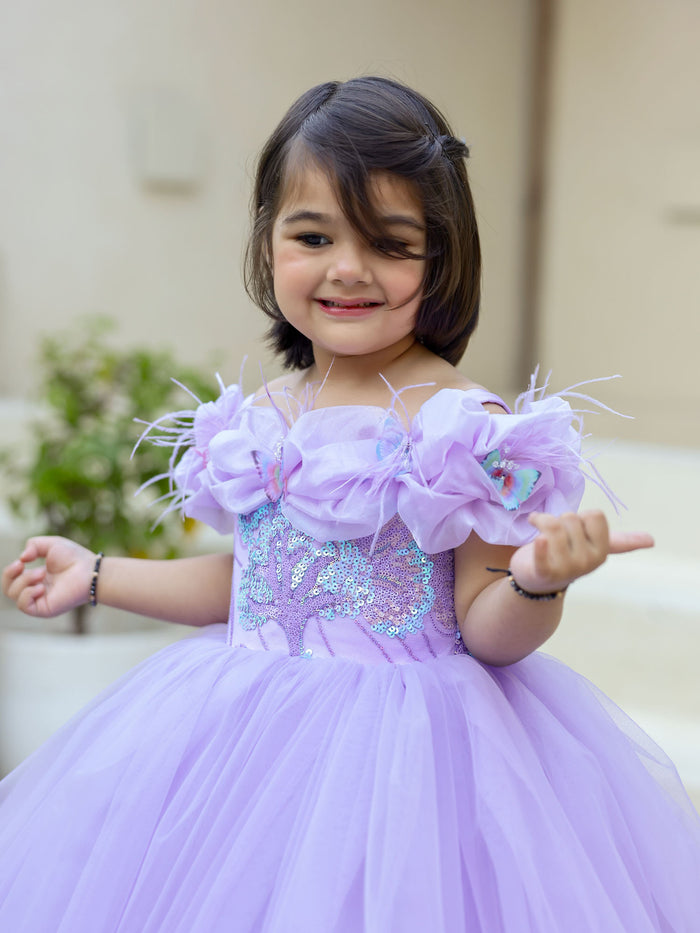 JANYAS CLOSET Lavender Mermaid Detachable Princess Gown