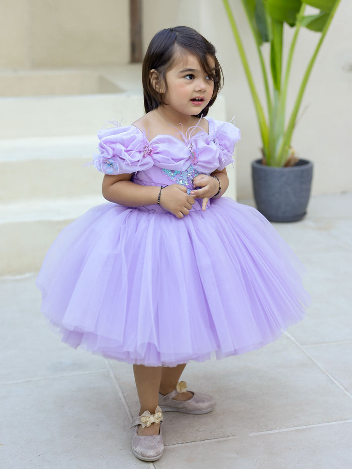 JANYAS CLOSET Lavender Mermaid Detachable Princess Gown