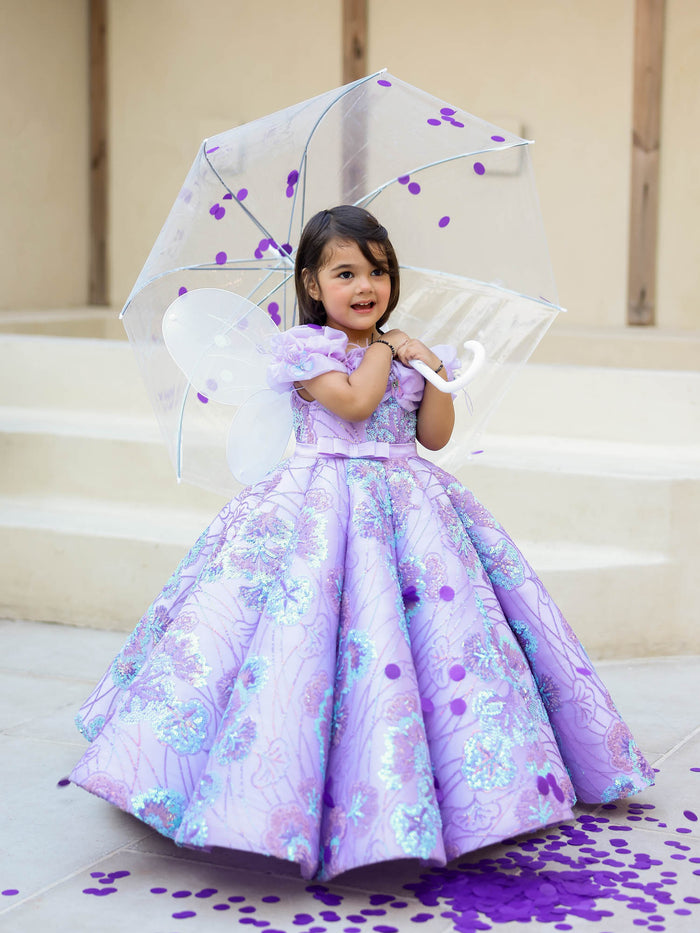 JANYAS CLOSET Lavender Mermaid Detachable Princess Gown