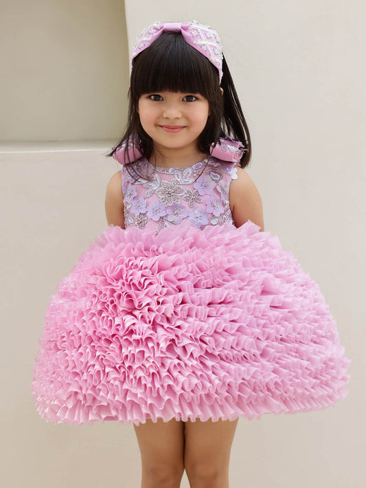 JANYAS CLOSET Mauve Magic Ruffle Barbie Dress