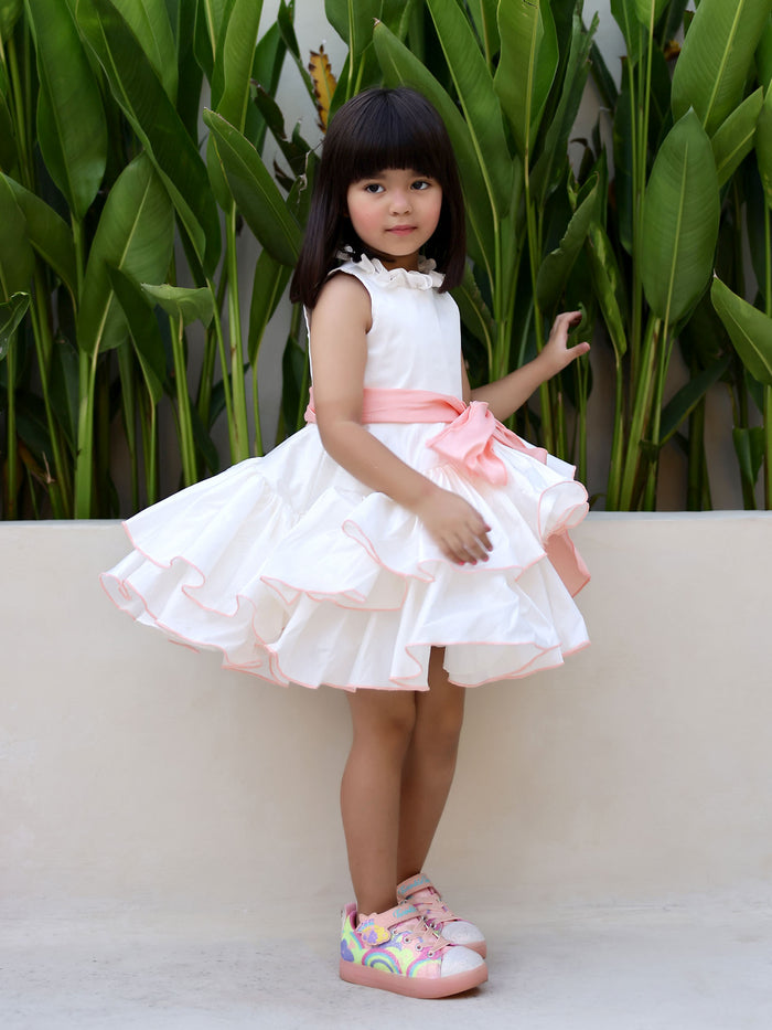 JANYAS CLOSET Princess Peach White Ruffled Dress